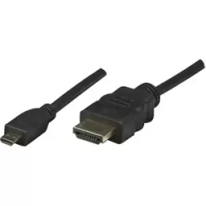 Manhattan HDMI Cable HDMI-A plug, HDMI-Micro-D plug 2m Black 324427-CG Ultra HD (4k) HDMI HDMI cable
