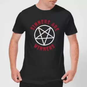 Sinners Are Winners Mens T-Shirt - Black - XXL