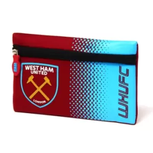West Ham United FC Fade Flat Pencil Case (One Size) (Claret/Blue)