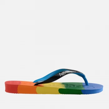 Havaianas Mens Logomania Multi Colour Flip Flops - Gradient Rainbow - UK 8