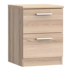 FWStyle 2 Drawer Light Oak Effect Bedside Cabinet