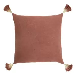 Eden Slub Cotton Cushion Rose, Rose / 45 x 45cm / Polyester Filled