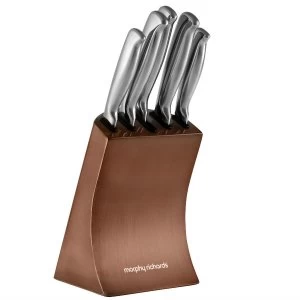 Morphy Richards Accents 5 Piece Knife Block - Copper