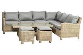 Royalcraft Wentworth Rattan 7 Piece Deluxe Modular Corner Dining Lounging Set Synthetic Rattan - wilko