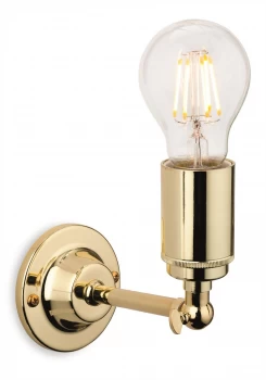 1 Light Indoor Candle Wall Light Polished Brass, E27