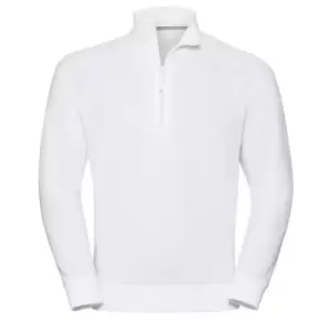 Russell Mens Authentic Quarter Zip Sweatshirt (M) (White)