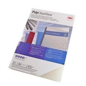 Original GBC PolyClearView A4 Binding Covers 200 Micron Frosted Clear 1 x Pack of 100 Binding Covers