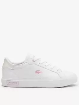 Childrens Lacoste Powercourt Synthetic Trainers Size 11 UK Kids White