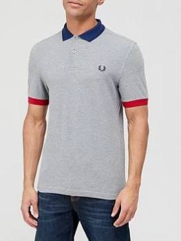 Fred Perry Contrast Trim Polo Shirt - Steel, Steel, Size L, Men