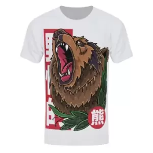 Unorthodox Collective Mens Bear Tattoo T-Shirt (XL) (White/Brown/Red)