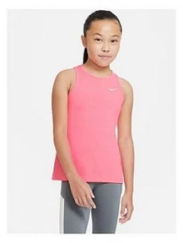 Nike Girls Nike Pro Tank - Pink/White, Size L=12-13 Years, Women