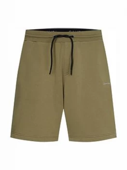 Calvin Klein Big & Tall Small Logo Jersey Shorts - Delta Green, Delta Green, Size 2XL, Men