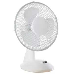 Daewoo COL1062GE 9" Oscillating Table Fan in White 2 Speeds