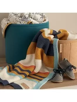 Tutti Bambini Chunky Striped Knitted Baby Blanket - Our Planet