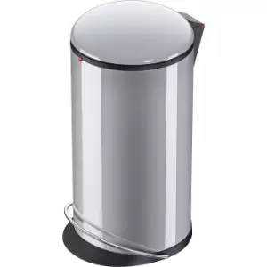 Hailo HARMONY waste collector with pedal, HARMONY L, capacity 20 l, WxH 308 x 642 mm, silver