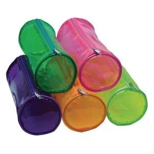 Clear Cylinder Tinted Pencil Case Pack of 12 301853