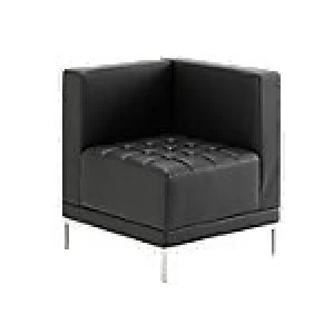 Reception Seating Infinity Modular Corner Unit Sofa Black Bonded Leather