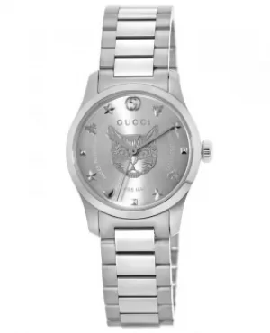 Gucci G-Timeless Silver Dial Stainless Steel Womens Watch YA126595 YA126595