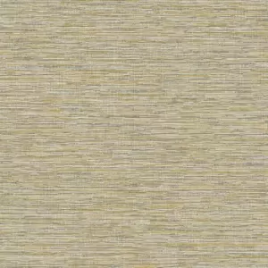 Grandeco Striped Velvet Weave Yellow Mica Wallpaper - wilko