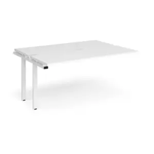 Bench Desk Add On Rectangular Desk 1600mm With Sliding Tops White Tops With White Frames 1200mm Depth Adapt