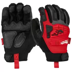 Impact Demolition Gloves - 8/M - Black/Red - Milwaukee