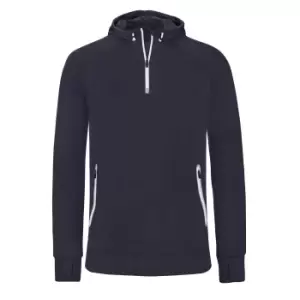 Proact Mens Hooded Zip Neck Sweatshirt (S) (Navy)