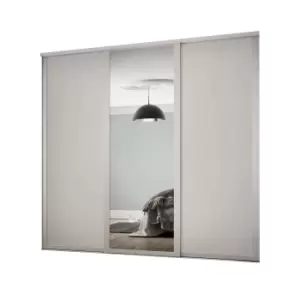 Spacepro Contemporary Shaker Mirrored Dove Grey 3 Door Sliding Wardrobe Door Kit (H)2260mm (W)2592mm