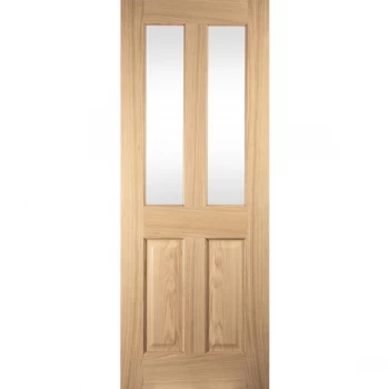 JELD-WEN Curated Oregon Unfinished Oak 2 Light Clear Glazed Internal Door - 2040mm x 726mm (80.3 inch x 28.6 inch)