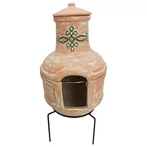 Charles Bentley Chiminea With Grill Clay Stainless Steel