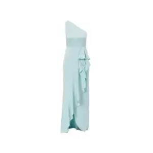 Adrianna Papell Satin Crepe One Shoulder Gown - Green