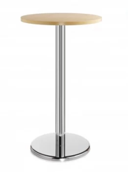 Pisa Circular Poseur Table With Round Chrome Base 600mm - Beech