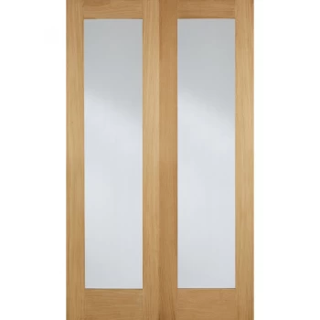 LPD Pattern 20 Unfinished Oak Glazed Internal Door Pair - 1981mm x 1372mm (78 inch x 54 inch)