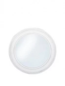 Pacific Lifestyle Washed White Wood Round Wall Mirror