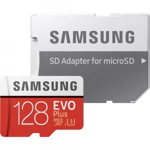 128GB EVO Plus UHS-I MicroSDXC Memory Card with SD Adapter MB-MC128GA