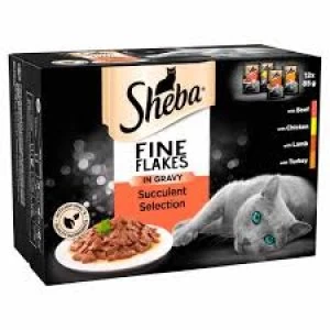 Sheba Fine Flakes Succulent Selection in Gravy Cat Food 12x85g