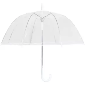 X-Brella Border Trim Dome Umbrella (One Size) (Clear/White)