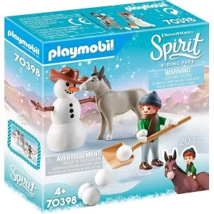 Playmobil DreamWorks Spirit Snowman with Snips and Senor Carrots