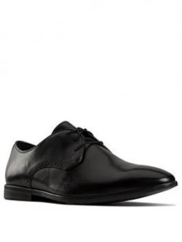 Clarks Bampton Park Leather Shoes - Black