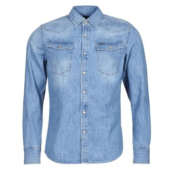G-Star Raw 3301 SLIM SHIRT LS mens Long sleeved Shirt in Blue - Sizes S,M,L,XL