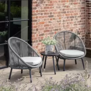 Gallery Direct Rosis 2 Seater Bistro Set Charcoal