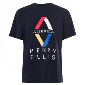 Perry Ellis Diamond T Shirt - 405 Dk Sapphire