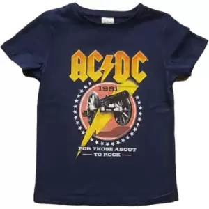 AC/DC - For Those About To Rock '81 Kids 11-12 Years T-Shirt - Blue