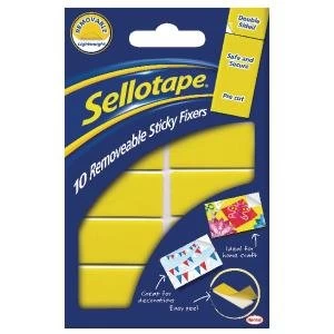 Sellotape Sticky Fixers Removable Pads 20x40mm Pack of 10 1445286
