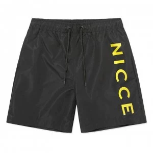 Nicce Snapa Swim Shorts Mens - Black/Yellow