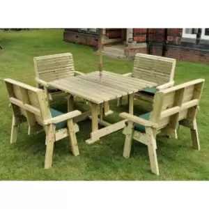 Hawthorn Outdoor Dining Set with 4 Benches, Wood