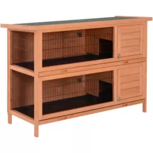 54" Large Rabbit Hutch Guinea Pig Hutches with Sliding Trays Outdoor - Pawhut