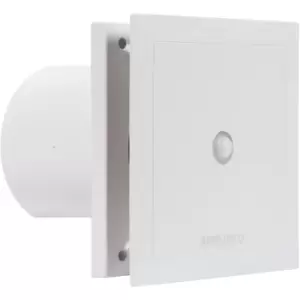 Airflow QuietAir Extractor Fan 100mm Motion Sensor/Timer in White ABS