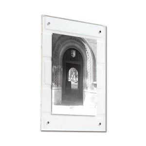 5 Star Facilities A4 Acrylic Wall Display Frame Magnetic Closure 210 x 12 x 297mm Clear