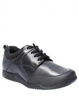 Hush Puppies Dexter Lace School Shoe, Black, Size 12.5 Younger