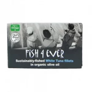 Fish 4 Ever Sustainably-Fished White Tuna Fillets in Organic Olive Oil 120g